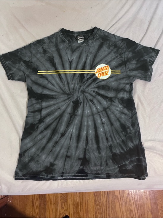 Santa Cruz Other - Santa Cruz Black Tie-Dye Graphic Tee - Yellow Accent